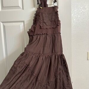 Elegant Brown Lace Dress
